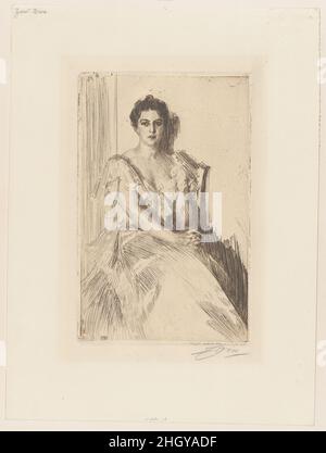 Mme Grover Cleveland II 1899 Anders Zorn Suédois.Mme Grover Cleveland IIAnders Zorn (suédois, Mora 1860–1920 Mora).1899. Gravure; sixième état de six.Frances Folsom Cleveland Preston (American, Buffalo, New York 1864–1947 Baltimore, Maryland).Imprime Banque D'Images