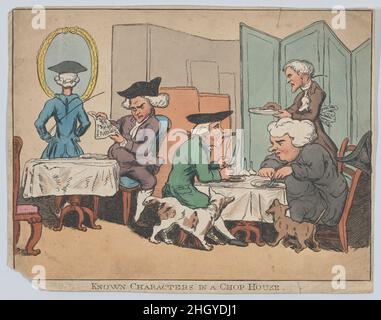 Personnages connus dans un Chop House 1800–1820 Anonyme, britannique, 19th siècle.Personnages connus dans un Chop House.Anonyme, britannique, 19th siècle.1800–1820.Lithographie de couleur main.James Boswell (Grande-Bretagne, Édimbourg, Écosse 1740–1795 Londres).Imprime Banque D'Images