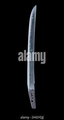 Lame et montage pour une lame courte épée (Wakizashi), 16th siècle; montage, 19th siècle japonais Un wakizashi est une épée courte avec une lame de 30 à 60 cm de long, généralement porté en tandem avec une épée pleine longueur (katana).Les Wakizashi étaient à la mode dans la période de Muromachi (1392–1573) et plus tard.Lame et montage pour une courte épée (Wakizashi).Lame japonaise, 16th siècle ; montage, 19th siècle.Acier, bois (ébène), laque, alliage cuivre-or (shakud?), or,cuivre.Épées Banque D'Images