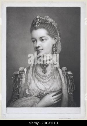 Sa plus excellente Majesté Charlotte, Reine de Grande-Bretagne 1762 Thomas Frye Irish.Sa plus excellente Majesté Charlotte, Reine de Grande-Bretagne.Thomas Frye (irlandais, Edenderry 1710/11–1762 Londres).1762. Mezzotint; premier état, avant les lettres.Charlotte, Reine d'Angleterre (1744-1818).Imprime Banque D'Images