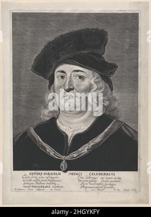 Portrait de Theophrastus Paracelsus 1615–43 Pieter Van Sompel.Portrait de Theophrastus Paracelsus.Pieter Van Sompel (néerlandais, env.1600 environ1643).1615–43.Gravure; premier état de deux (Hollstein).Pieter Soutman (néerlandais, Haarlem, env.1580–1657 Haarlem).Paracelsus (Suisse, Einsiedeln 1493 ou 1494–1541 Salzbourg).Imprime Banque D'Images