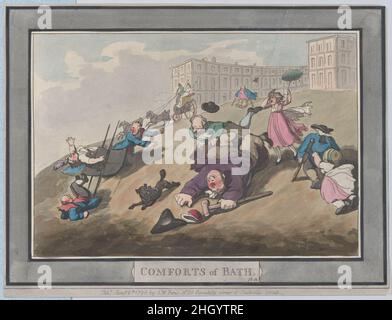 Confort de bain, assiette 12 6 janvier 1798 Thomas Rowlandson.Confort de la salle de bains, planche 12.Confort de la baignoire.Thomas Rowlandson (britannique, Londres 1757–1827 Londres).6 janvier 1798.Gravure et aquatint de couleur main.S. W. Fores (Londres).Imprime Banque D'Images