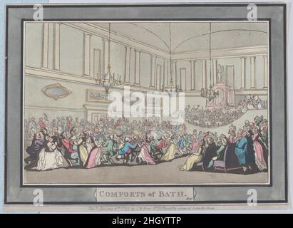 Confort de bain, assiette 10 6 janvier 1798 Thomas Rowlandson.Confort de la salle de bains, planche 10.Confort de la baignoire.Thomas Rowlandson (britannique, Londres 1757–1827 Londres).6 janvier 1798.Gravure et aquatint de couleur main.S. W. Fores (Londres).Imprime Banque D'Images