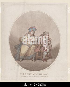 The Duenna & Little Isaac 1 avril 1784 William Paulet Carey.Le Duenna & Little Isaac.William Paulet Carey (irlandais, Dublin 1759–1839 Birmingham).1 avril 1784.Gravure en crépette, imprimée à l'encre brune et de couleur main.John Raphael Smith (britannique, baptisé Derby 1751–1812 Doncaster).Imprime Banque D'Images