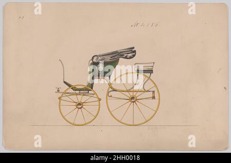 Design pour Pony Phaeton, no4185 1892 Brewster & Co. American Brewster & Company Historised in 1810 by James Brewster (1788–1866) in New Haven, Connecticut, Brewster & Company, spécialisée dans la fabrication de chariots fins.Le fondateur a ouvert une salle d'exposition à New York en 1827 au 53-54 Broad Street, et l'entreprise a prospéré sous des générations de leadership familial.L'expansion a nécessité des déplacements dans le bas de Manhattan, avec des changements de nom reflétant des changements de direction – James Brewster & Sons exploité au 25 Canal Street, James Brewster Sons au 396 Broadway, et Brewster de Broome Street était ba Banque D'Images