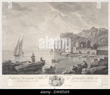 Première vue de Marseille 1776 après Joseph Vernet.Première vue de Marseille.Après Joseph Vernet (français, Avignon 1714–1789 Paris).1776. Gravure; deuxième état de trois.Jacques Aliamet (français, Abbeville 1726–1788 Paris).Imprime Banque D'Images