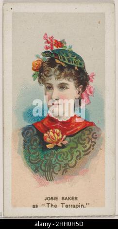 Josie Baker comme « le Terrapin », de la série Fancy Dress ball costumes (N73) pour les cigarettes de marque Duke 1889 émises par W. Duke, Sons & Co. American Trade Cards de la série « Fancy Dress ball costumes » (N73),Émis en 50 cartes en 1889 pour promouvoir les cigarettes de marque W. Duke Sons & Co..Josie Baker comme 'le Terrapin', de la série Fancy Dress ball costumes (N73) pour les cigarettes de marque Duke.1889. Lithographie couleur commerciale.Publié par W. Duke, Sons & Co. (New York et Durham, N.C.) Banque D'Images