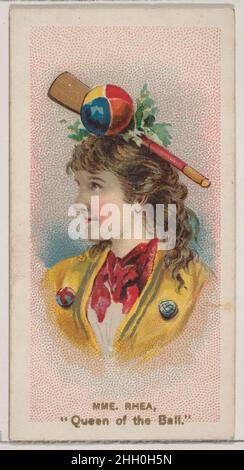 Moi.Rhea, « Queen of the ball », de la série Fancy Dress ball costumes (N73) pour les cigarettes de marque Duke 1889 émises par W. Duke, Sons & Co. American Trade Cards de la série « Fancy Dress ball costumes » (N73),Émis en 50 cartes en 1889 pour promouvoir les cigarettes de marque W. Duke Sons & Co..Moi.Rhea comme 'Reine du bal,' de la série Fancy Dress ball costumes (N73) pour les cigarettes de marque Duke.1889. Lithographie couleur commerciale.Publié par W. Duke, Sons & Co. (New York et Durham, N.C.) Banque D'Images