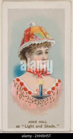 Josie Hall comme « lumière et ombre », de la série Fancy Dress ball costumes (N73) pour Duke brand Fickles 1889 émis par W. Duke, Sons & Co. American Trade Cards de la série « Fancy Dress ball costumes » (N73),Émis en 50 cartes en 1889 pour promouvoir les cigarettes de marque W. Duke Sons & Co..Josie Hall comme 'lumière et ombre,' de la série Fancy Dress ball costumes (N73) pour les cigarettes de marque Duke.1889. Lithographie couleur commerciale.Publié par W. Duke, Sons & Co. (New York et Durham, N.C.) Banque D'Images