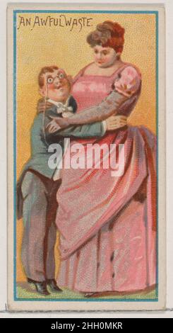 Un affreux gâchis, de la série de blagues (N87) pour les cigarettes de marque Duke 1890, émis par W. Duke, Sons & Co. American Trade Cards de la série « blakes » (N81), émis dans un jeu de 50 cartes en 1890 pour promouvoir les cigarettes de marque W. Duke Sons & Co..Un terrible gaspillage, de la série de blagues (N87) pour les cigarettes de marque Duke.1890. Lithographie couleur commerciale.Publié par W. Duke, Sons & Co. (New York et Durham, N.C.) Banque D'Images