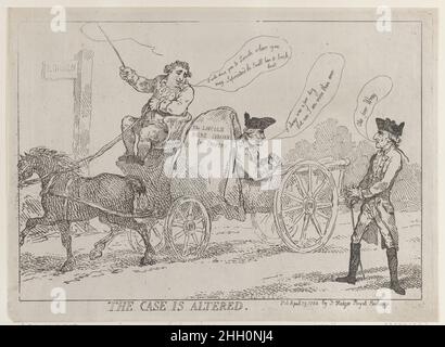 L'affaire est modifiée le 29 avril 1784 Thomas Rowlandson Charles James Fox conduit Sir Cecil Wray comme un pauper dans une charrette à Lincolnshire.Samuel Hood se trouve à droite.Le cas est modifié.Thomas Rowlandson (britannique, Londres 1757–1827 Londres).29 avril 1784.Gravure.J. Hedges (Londres).Charles James Fox (britannique, 1749–1806).Imprime Banque D'Images