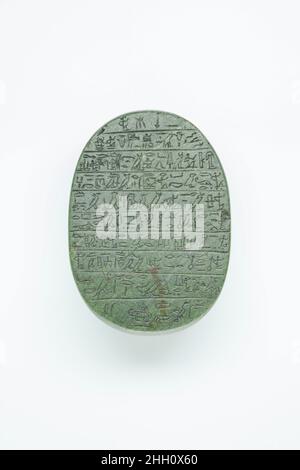 Coeur Scarabée de Senmes ca.1550–1295 C.-B. Nouveau Royaume.Coeur Scarabée de Senmes. CA.1550–1295 C.-B.Pierre vert foncé.Nouveau Royaume.De l'Égypte.Dynastie 18 Banque D'Images