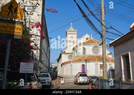 L'église immaculée de conception (Wat Khamen) à Samsen soi 11, Bangkok, Thaïlande, la région un vieux village d'immigrants cambodgiens et vietnamiens Banque D'Images