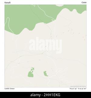 Karydi, Lasithi, Grèce, Crète, N 35 2' 34'', E 25 33' 29'', carte, carte intemporelle publiée en 2021.Les voyageurs, les explorateurs et les aventuriers comme Florence Nightingale, David Livingstone, Ernest Shackleton, Lewis et Clark et Sherlock Holmes se sont appuyés sur des cartes pour planifier leurs voyages dans les coins les plus reculés du monde. Timeless Maps dresse la carte de la plupart des sites du monde, montrant ainsi la réalisation de grands rêves Banque D'Images