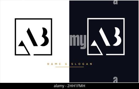 AB, BA lettres abstraites logo Monogram Illustration de Vecteur