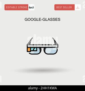 Icône de vecteur simple de Google-lunettes. Illustration de Vecteur