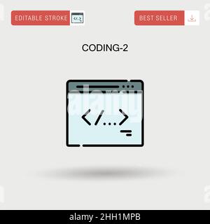 Coding-2 icône de vecteur simple. Illustration de Vecteur