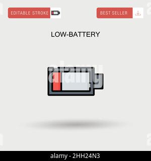 Icône de vecteur simple de batterie faible. Illustration de Vecteur