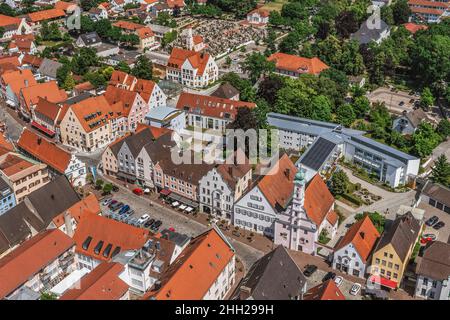 Région et ville d'Aichach d'en haut Banque D'Images