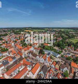 Région et ville d'Aichach d'en haut Banque D'Images