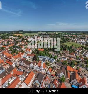 Région et ville d'Aichach d'en haut Banque D'Images