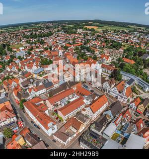 Région et ville d'Aichach d'en haut Banque D'Images