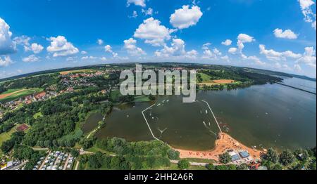 Absberg-Seespitz, centre du lac sur le petit lac Brombach Banque D'Images