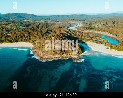 Vue aérienne de Bawley point Beach, Nouvelle-Galles du Sud, Australie Banque D'Images