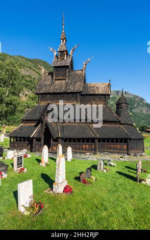 Église Borgund, Laerdal, Norvège Banque D'Images