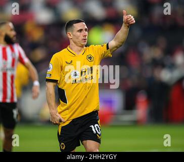 22 janvier - Brentford / Wolverhampton Wanderers - Premier League - Brentford Community Stadium Daniel Podence pendant le match de la Premier League au Brentford Community Stadium, Londres.Crédit photo : © Mark pain / Alamy Live News Banque D'Images