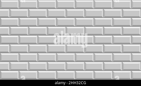 Arrière-plan des carreaux de métro.Motif mural en briques grises pour la cuisine et la salle de bains.Illustration vectorielle. Illustration de Vecteur