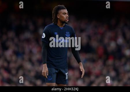 Alex Iwhi d'Everton en action lors du match de la Premier League entre Arsenal et Everton au stade Emirates de Londres, Royaume-Uni - 16th février 2020 Banque D'Images