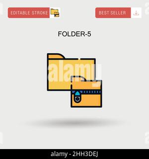 Icône de vecteur simple dossier-5. Illustration de Vecteur