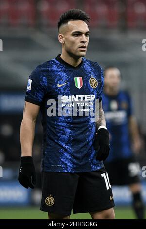 Lautaro Martinez du FC Internazionale lors de la série italienne Un match de football de championnat FC Internazionale vs Venezia FC au stade San Siro de Milan, Italie, le 22 janvier 2022 Banque D'Images