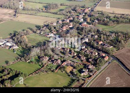 Vue aérienne du village d'Allerthorpe, East Yorkshire Banque D'Images