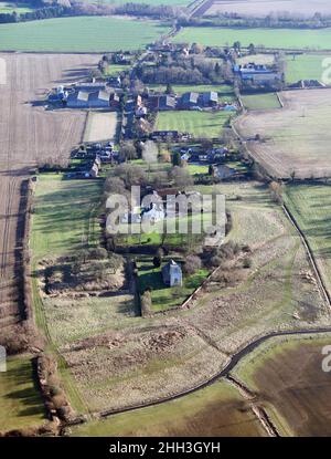 Vue aérienne du village d'Aughton, East Yorkshire Banque D'Images