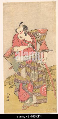 Le deuxième Ichikawa Yaozo comme un Samurai vêtu d'un kamishimo gaudy probablement 1773 Katsukawa Shunshō 勝川春章 Japonais.Le deuxième Ichikawa Yaozo comme un Samurai vêtu d'un Kamishimo gaudy 36861 Banque D'Images