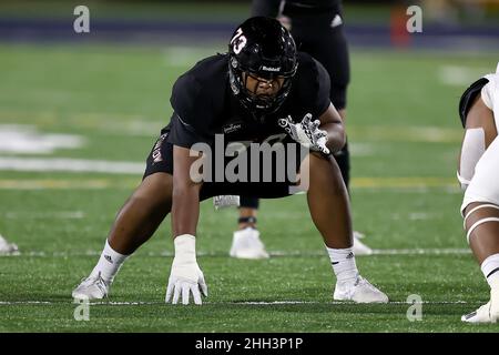 22 janvier 2022 - Team Mauka centre George Maile #73 (Bingham HS / Baylor commit) lors de la présentation de football du lycée Polynesian Bowl au stade KÅ«nuiÄkea sur le campus Kamehameha Schools KapÄlama à Honolulu, Hawaï - Andrew Lee/CSM Banque D'Images