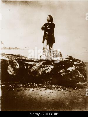 Portrait de Victor Hugo sur la greve d’Azette a Jersey en 1852 - photo de HUGO Charles (1826 - 1871) Banque D'Images