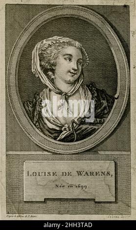 Portrait de Françoise Louise de warens, Madame de warens ou Louise Eleonore de la Tour du PIL (1699-1762) Banque D'Images