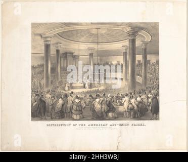 Distribution des Prix de l'Union américaine de l'art, au Tabernacle, Broadway, 24 décembre 1847 1847 Davignon American.Distribution des prix de l'American Art Union, au Tabernacle, Broadway, 24 décembre 1847 381078 artiste: Davignon, américain, 19th Century, artiste: After Tompkins Harrison Matteson, américain, Peterboro, New York 1813?1884 Sherburne, New York, lithographe: Sarony & Major, New York, NY, Éditeur:Publié à New York par John P. Ridner, américain, 19th Century, distribution des prix de l'Union de l'art américaine, au Tabernacle, Broadway, 24 décembre 1847,1847, lithographe avec t Banque D'Images