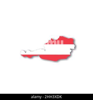 Drapeau national de l'Autriche en forme de carte de pays Illustration de Vecteur