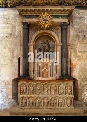 Sarcophage romain, Église Saint-Trophime, Arles Banque D'Images