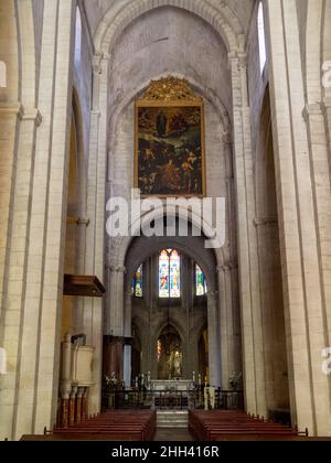 Nef principale de l'église Saint-Trophime, Arles Banque D'Images