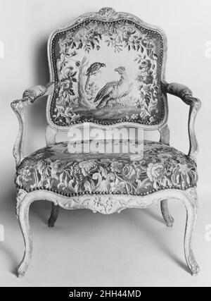 Fauteuil (partie d'un ensemble de neuf) milieu du 18th siècle tapisserie tissée à Aubusson.Fauteuil (partie d'un ensemble de neuf) 239168 Banque D'Images