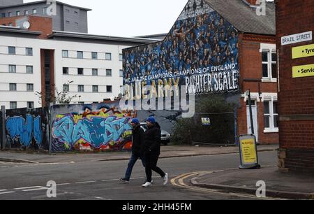 Leicester, Royaume-Uni.23rd janvier 2022.Les fans arrivent pour le match de la Premier League au King Power Stadium de Leicester.Crédit photo à lire : Darren Staples/Sportimage crédit : Sportimage/Alay Live News Banque D'Images