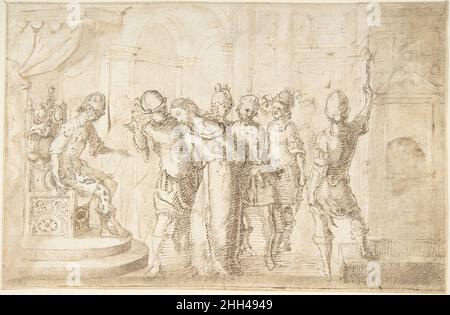 Christ a amené devant Pontius Pilate 17th siècle Anonyme, Espagnol, Ecole de Séville, 17th siècle espagnol.Christ a amené devant Pontius Pilate 336466 Banque D'Images