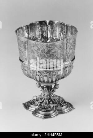 Coupe avec des scènes du Nouveau Testament (une de paire) début 17th siècle Franz Fischer.Coupe avec des scènes du Nouveau Testament (une paire).Allemand, Nuremberg. Début du 17th siècle.Doré argenté.Métal-argent Banque D'Images