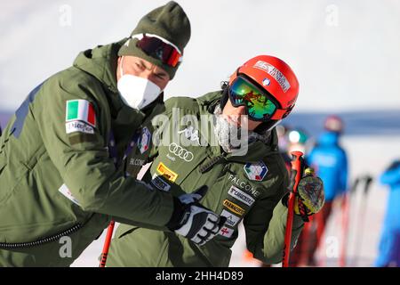 Olympia Slope, Cortina d'Ampezzo, Italie, 23 janvier 2022,BRIGNONE Federica (ITA) pendant la coupe du monde de ski 2022 FIS - femmes Super Giant - course de ski alpin crédit: Live Media Publishing Group/Alay Live News Banque D'Images