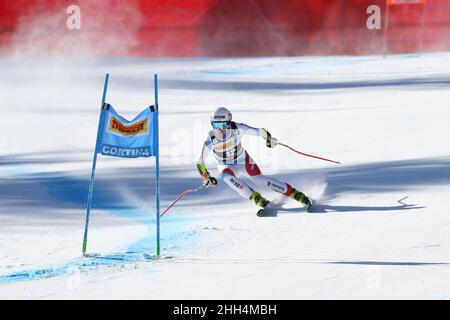 Jasmine Flury (SUI) lors de la coupe du monde de ski 2022 FIS - Women Super Giant, course de ski alpin à Cortina d'Ampezzo, Italie, janvier 23 2022 Banque D'Images